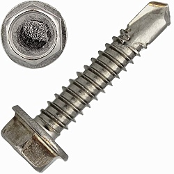 Шуруп саморез с шестигранной головкой, наконечник — сверло