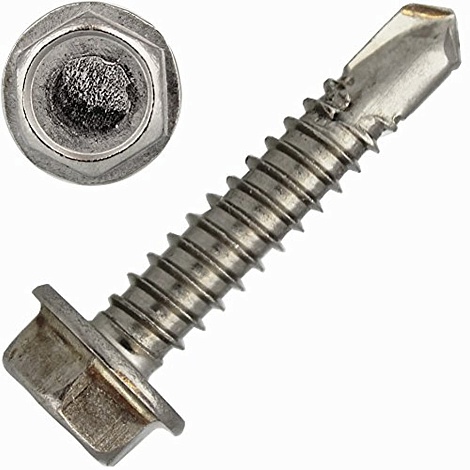 Шуруп саморез с шестигранной головкой, наконечник — сверло