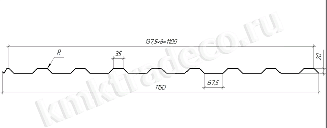 МП-20х1100 Оцинкованный